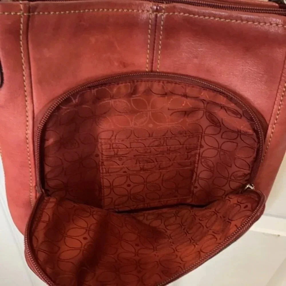 Fossil red leather crossbody bag